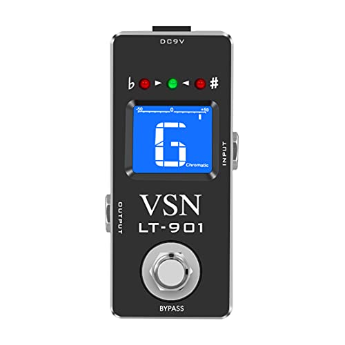 VSN Tuner Pedal,Chromatic Guitar Tuner Pedal Fast and Accuate Tuner for High Precision ± 1 Cent with Pitch Indicator for Electric Guitar and Bass True Bypass LT-901