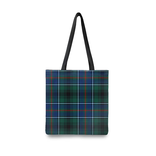 Tote Bag for Women,Innes Clan Dark Blue and Green Hunting Tartan Cute Bags Hand bags for Travel, Work