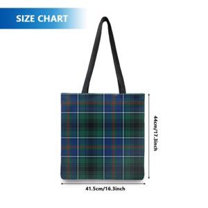 Tote Bag for Women,Innes Clan Dark Blue and Green Hunting Tartan Cute Bags Hand bags for Travel, Work