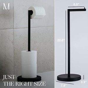 Marmolux Acc - Free Standing Toilet Paper Holder Stand 1pc - Bathroom Storage for 4 Rolls of Toilet Tissue Modern Stainless Steel Matte Black Toilet Paper Stand. - Toilet Roll Stand - Tp Holder Stand