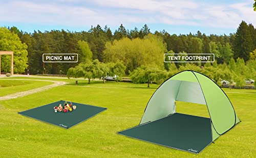 WADEO Camping Tarp with Poles, Waterproof and Lightweight Tent Hammock Tarp, 10X10FT Backpacking Rain Fly Survival Shelter for Camping, Hiking, Picnic and Outdoor Activities