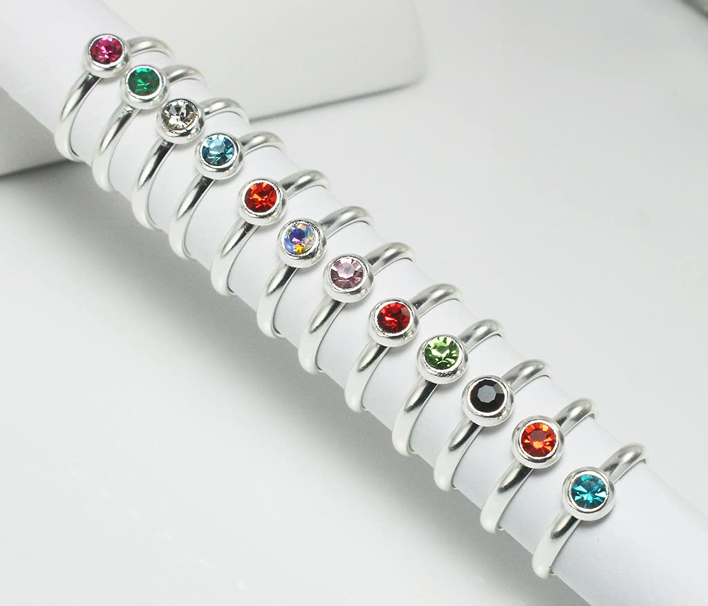 SILVERLINE JEWELRY - 925 Sterling Silver Birthstone Adjustable Toe Rings, Birth Month Open Stackable Rings June, Light Amethyst