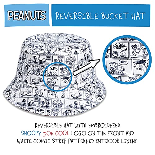 Peanuts Snoopy Bucket Hat, Packable Travel Hat, Wide Brim Summer Hat