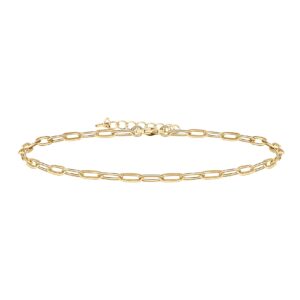 pavoi 14k gold plated snake and marina link flat gold anklets for women (paperclip, yellow gold plated)