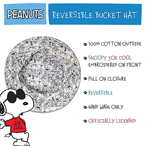 Peanuts Snoopy Bucket Hat, Packable Travel Hat, Wide Brim Summer Hat