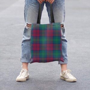 Tote Bag for Women,Clan Lindsay Maroon and Green Scottish Tartan Cute Bags Hand bags for Travel, Work