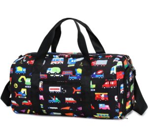 kids duffle bag for boys girls water resistant small gym bag overnight weekender travel tote with shoe compartment and wet pocket