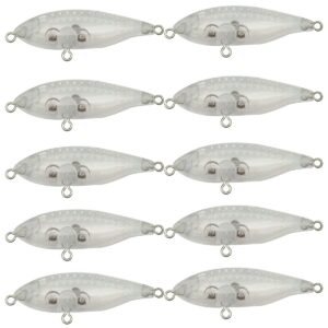 10pcs unpainted lure blanks 2.64g 5cm with special eye fishing eye crankbait simulation blank body clear hard baits trout salmon minnow lure popper lures topwater freshwater 8267 special eye