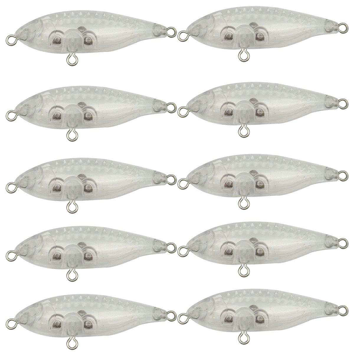 10PCS Unpainted Lure Blanks 2.64g 5cm with Special Eye Fishing Eye Crankbait Simulation Blank Body Clear Hard Baits Trout Salmon Minnow Lure Popper Lures Topwater Freshwater 8267 Special Eye