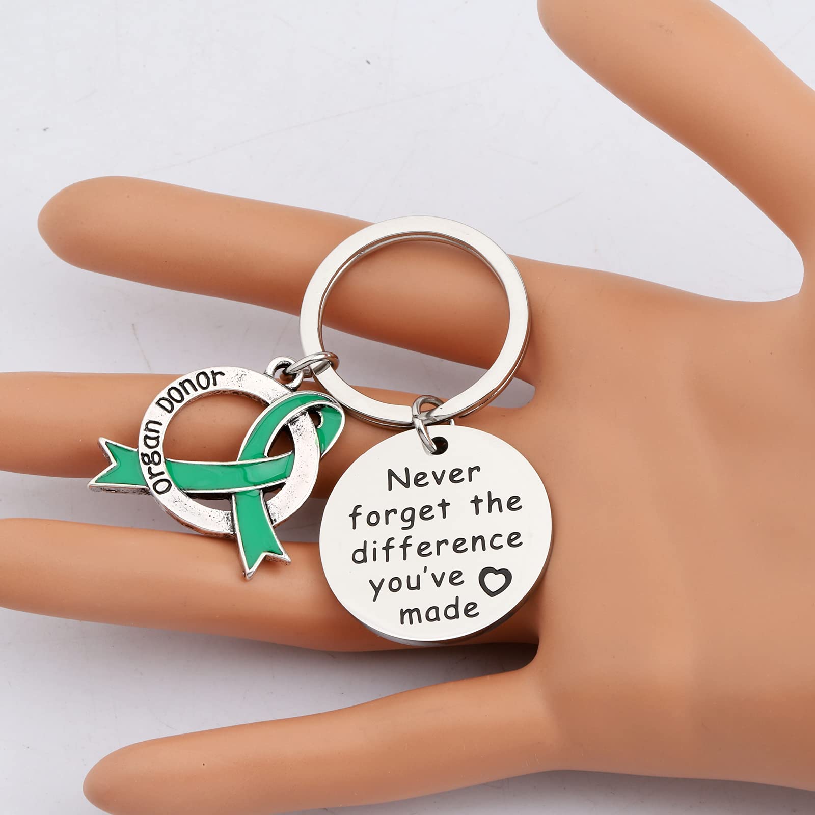 MYOSPARK Organ Donor Gift Organ Donation Awareness Gift Transplant Gifts Never Forget The Difference You’ve Made Keychain (Organ Donor KC)