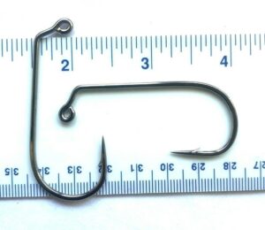 50 gerry's tackle 32824 2x strength black nickel 60 degree round bend jig hooks sz 5/0