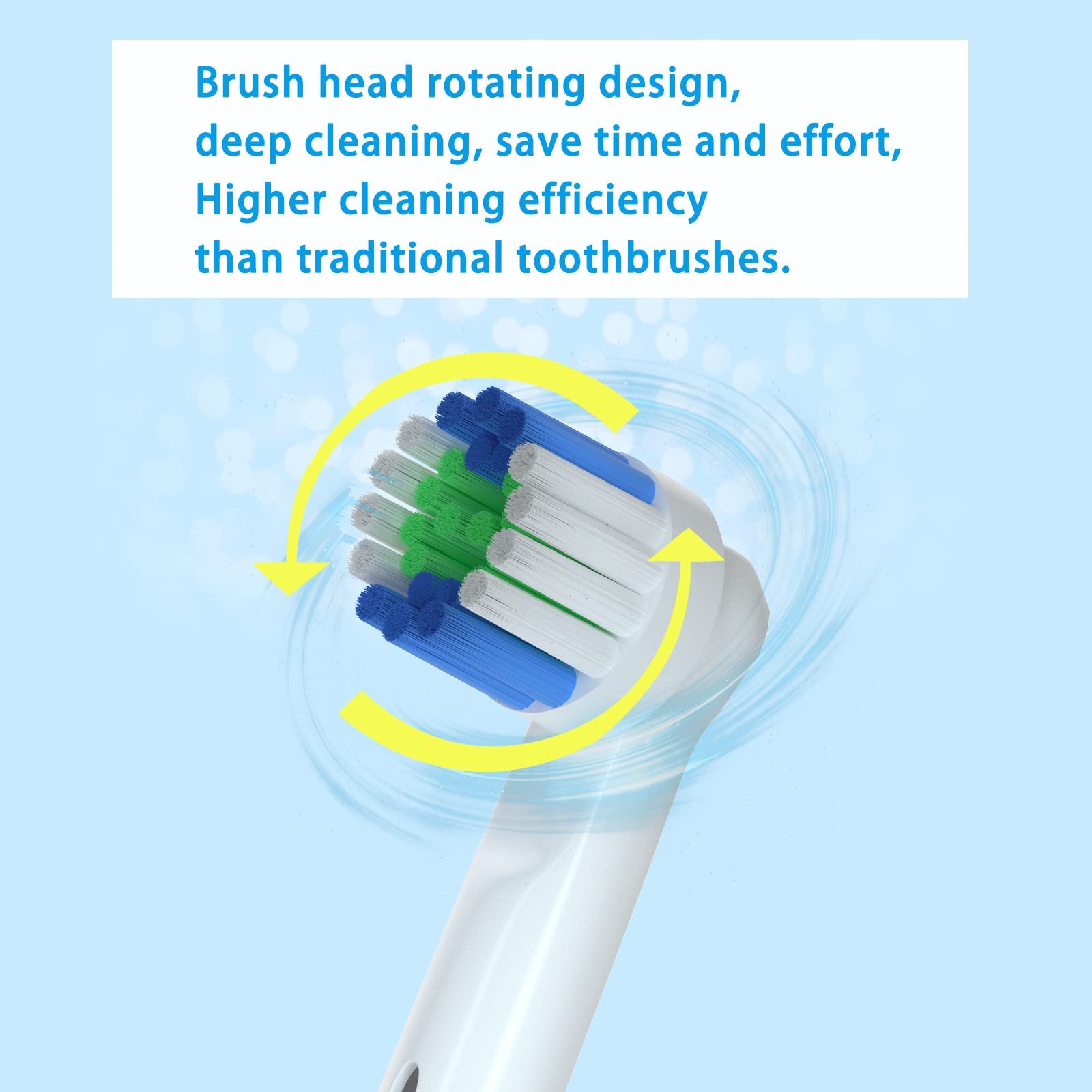 Electric Toothbrush Replacement Heads Compatible with Oral-B Soft Bristles Replacements Brush Heads 16 Pack