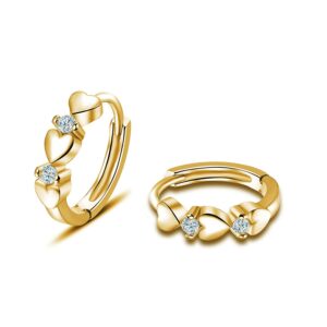 cinily small gold plated hoop earrings for women heart cubic zirconia earrings hypoallergenic huggie hoop earrings for sensitive ear