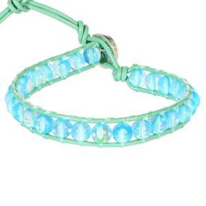 kelitch single wrap bracelets flash crystal beaded bracelets strands bracelets women bangles cuff jewelry (green 11c)