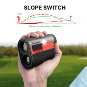 Golf Range Finder 660 Yards with Magnetic, MiLESEEY Golf Rangefinder with Rechargeable Battery, Flag Lock with Pulse Vibration, Slope On-Off, 6X Magnification, Fast Focus Scan Laser Rangefinder