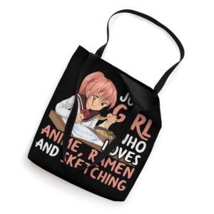 Just A Girl Who Loves Anime Ramen And Sketching Japan Anime Tote Bag