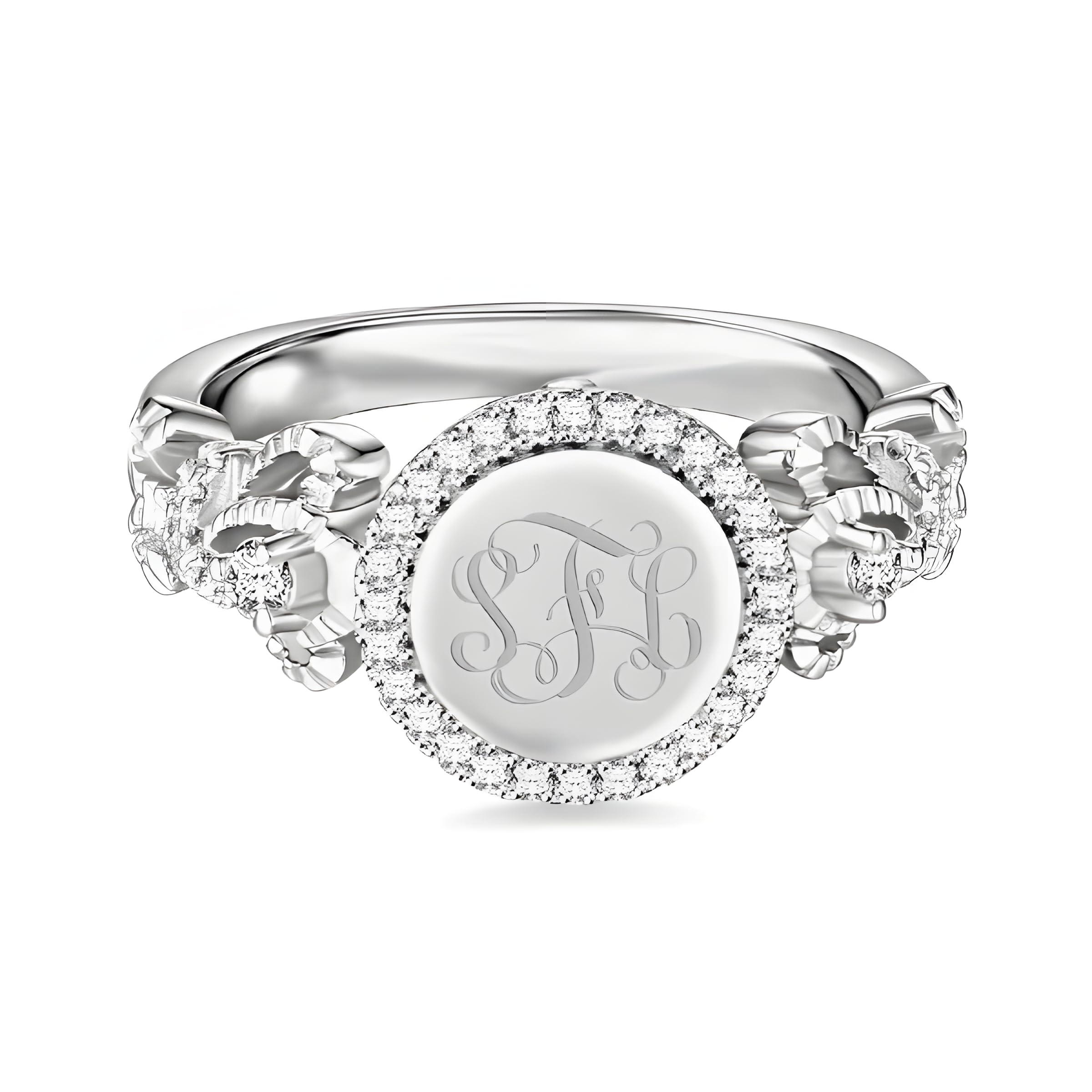 GSBSCSM Personalized Custom Engraved Sterling Silver Crown Monogram Ring Mother's Day Jewelry Initial Ring Wedding Band