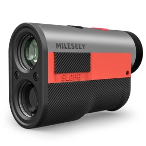 golf range finder 660 yards with magnetic, mileseey golf rangefinder with rechargeable battery, flag lock with pulse vibration, slope on-off, 6x magnification, fast focus scan laser rangefinder