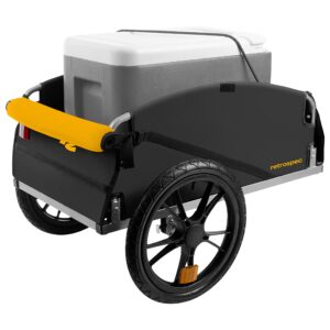 Retrospec Rover Hauler Cargo Bike Trailer | Folding Frame & Weather Resistant Fabric | Large Cargo Carrier | Fits 20” - 29” Bicycle Wheels | Sun