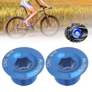 2Pcs Bicycle Crank Arm Bolts,18mm Aluminum Alloy Bicycle Cranket Crank Fixing Bolt Chainwheel Screws(M18 blue)