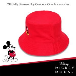 Disney Mickey Mouse Reversible Patterned Bucket Hat, Packable Travel Hat, Red, One Size