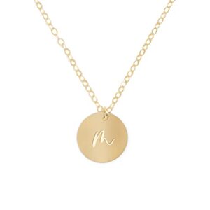 Zen & Zuri Personalized Monogram Initial Disc Gold Filled Necklace, Gift for Her, Mother's Day, Valentine's Day, Anniversary, Bridesmaid Proposal Box