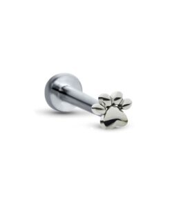 titanium labret monroe ear cartilage threadless push pin nose stud paw 3/8" (10mm) post 16g