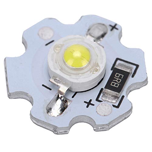 Hyuduo 1W 5V LED Chip Bulb, Light Beads 200lm Brightness High Bead Light Source Chip with Aluminum Plate for Floodlight, Pack of 25(Pure White 60006500K)