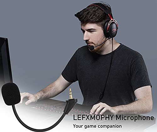 LEFXMOPHY Cloud Alpha Mic Replacement for Kingston HyperX Cloud Alpha, Alpha S Gaming Headset, 3.5mm Detachable Headphone Boom Microphone