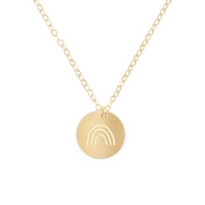 zen & zuri rainbow gold filled round disc dainty necklace, mother's day gift, mom-to-be, miracle baby, miscarriage