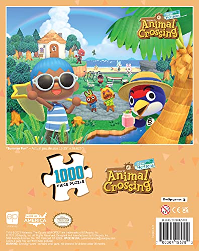 Animal Crossing “Summer Fun” 1,000 Piece Jigsaw Puzzle | Collectible Puzzle Featuring Familiar Characters from The Nintendo Switch Game | Officially Licensed Nintendo Merchandise