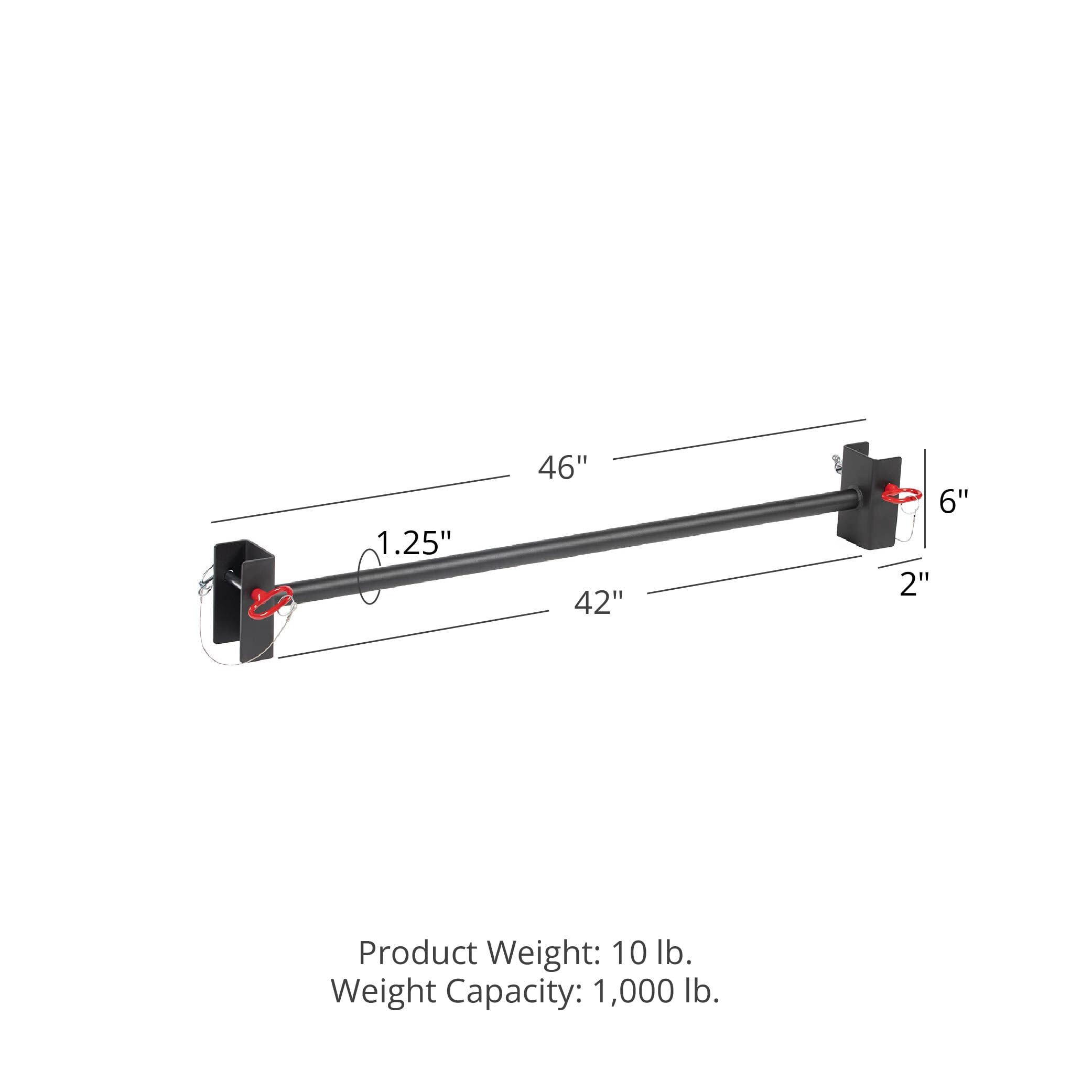 Titan Fitness Adjustable 1.25-in Pull-Up Bar for Independent Squat Stand, Quick Pin Adjustment