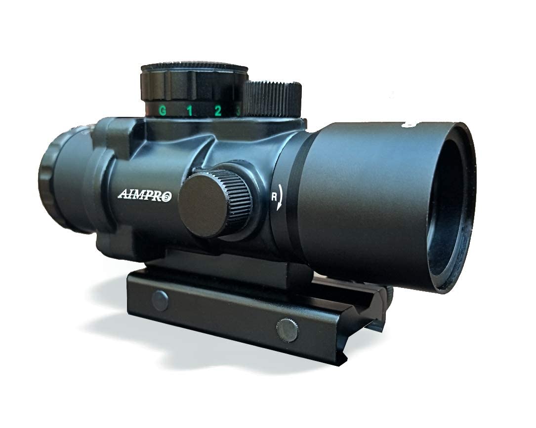 Aimpro Compact Prism Scope 3.5x30 Etched Glass Illuminated Chevron Reticle