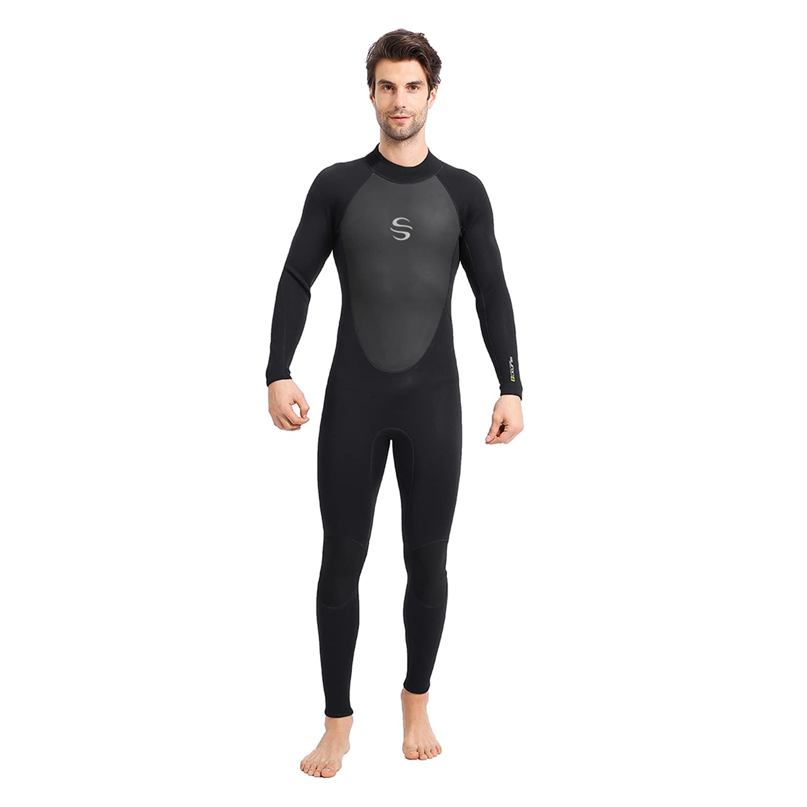 Dizokizo Wetsuit Men 3mm Neoprene Long Sleeves Full Wetsuit for Diving Surfing Kayaking Snorkeling