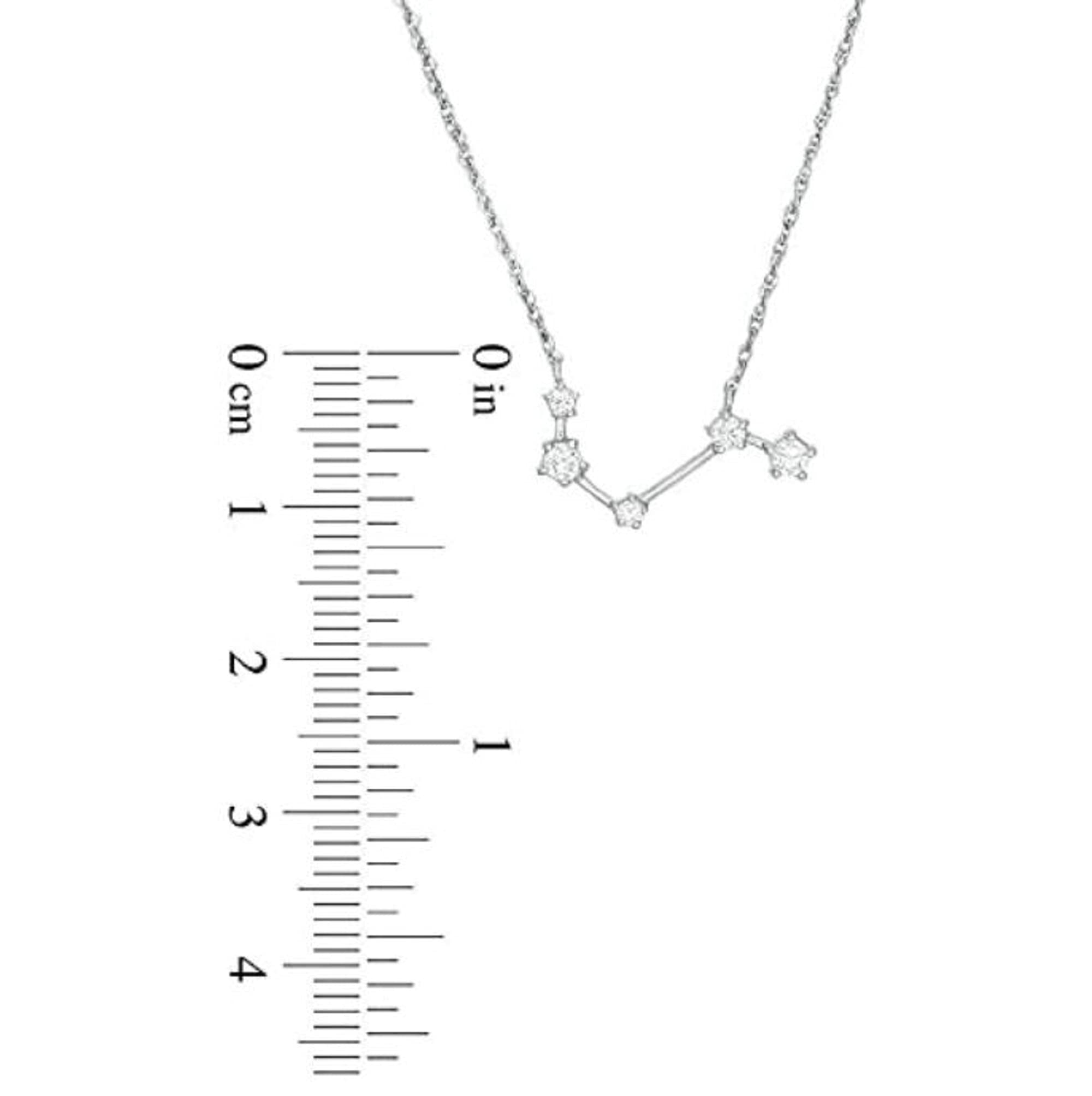 0.35 CT Round D/VVS1 Diamond Aries Constellation Necklace W/18" Chain 925 Sterling Silver