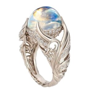 fzo spiritual gorgeous 925 sterling silver ring angel wings wedding band charming moonstone diamond jewelry casual accessory engagement rings (6)