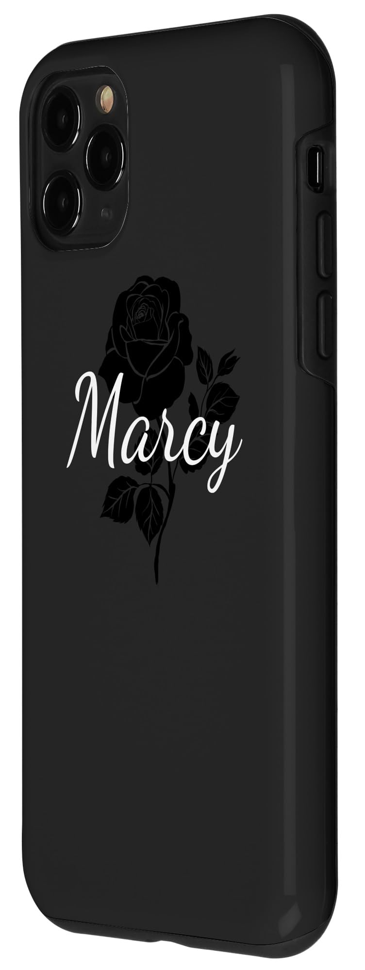 iPhone 11 Pro Marcy - Custom Black Rose Phone Cover Gray Personalized Case