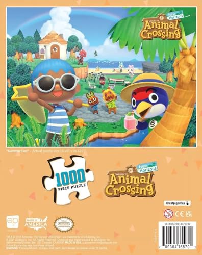 Animal Crossing “Summer Fun” 1,000 Piece Jigsaw Puzzle | Collectible Puzzle Featuring Familiar Characters from The Nintendo Switch Game | Officially Licensed Nintendo Merchandise