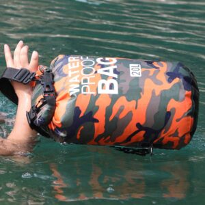 XJPB Waterproof Dry Bag,Roll Top Dry Compression Sack,Camo Outdoor Diving Foldable,for Kayaking, Beach, Rafting, Boating, Hiking, Camping and Fishing,20L