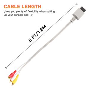 AV Cable for Wii Wii U, Composite Audio Video TV connector Cable Cord for Nintendo Wii U/Wii