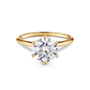 isaac wolf d vvs1 3 carats genuine flawless moissanite diamond solitaire engagement ring 14k solid white, yellow or rose gold (yellow gold, 8)