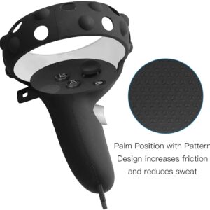 CHENGNAN Full Grip Cover Compatible for Oculus Quest 2 Touch Controller Handle Knuckle Silicone Straps Protective Sleeve Anti-Throw