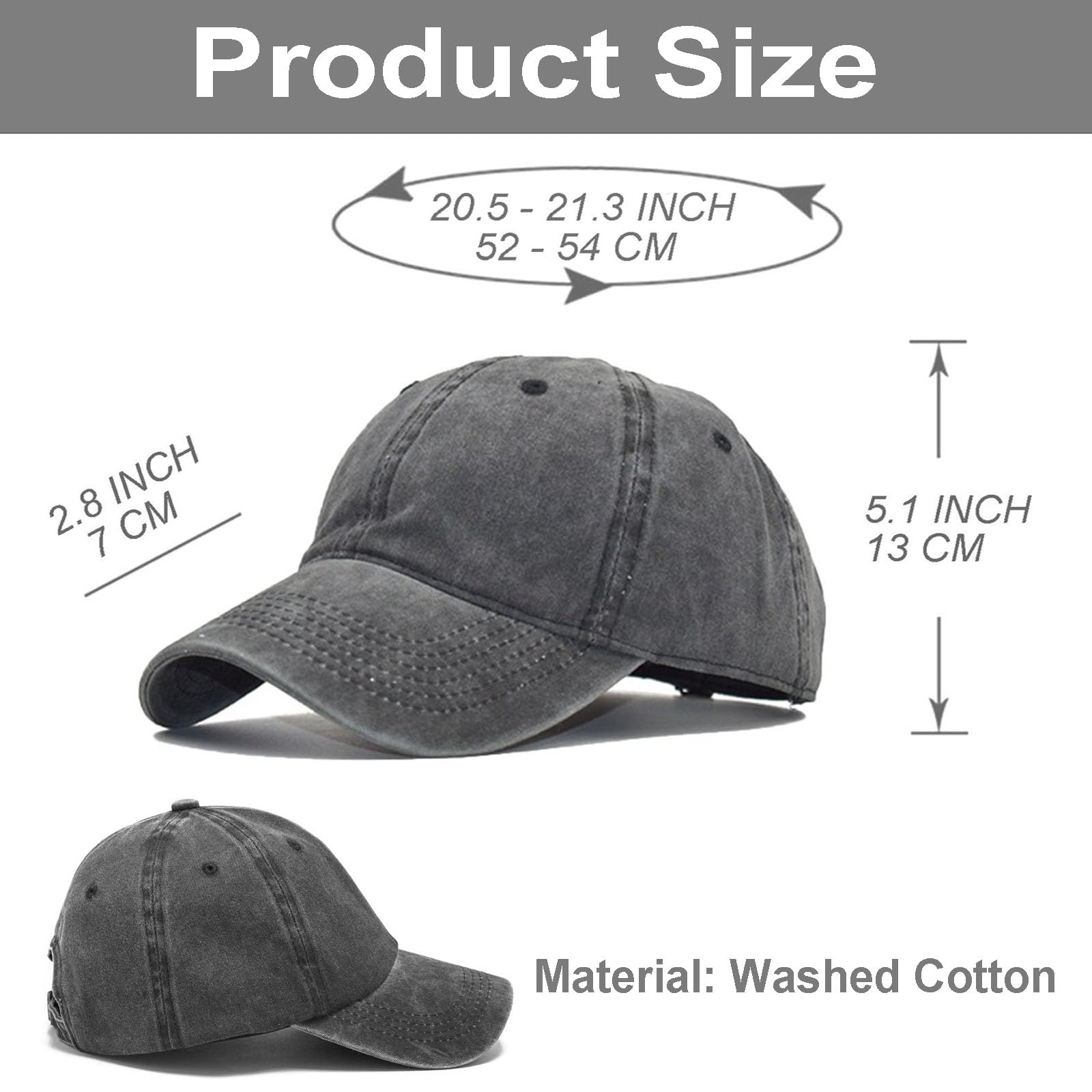 4 Pieces Baseball Hat, Washed Cotton Adjustable Caps for kid, Toddler, Boys, Girls (Color 1)