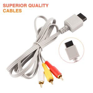 AV Cable for Wii Wii U, Composite Audio Video TV connector Cable Cord for Nintendo Wii U/Wii