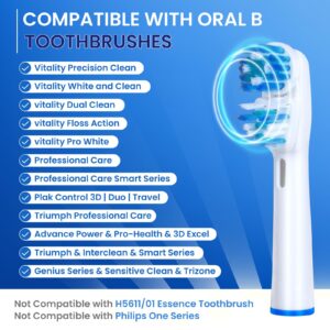 Replacement Brush Heads Compatible with Oral B- Double Clean Design, Double Clean Brush Heads, Compatible with Braun Oral-B Dual Clean Electric Toothbrush - Pack of 4