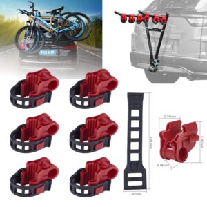 6pcs/Set Car Bicycle Stand SUV Vehicle Trunk Mount Bike Rack Hitch Stand Storage Carrier Spare Hooks with Racks Rubber Strap Red&Black