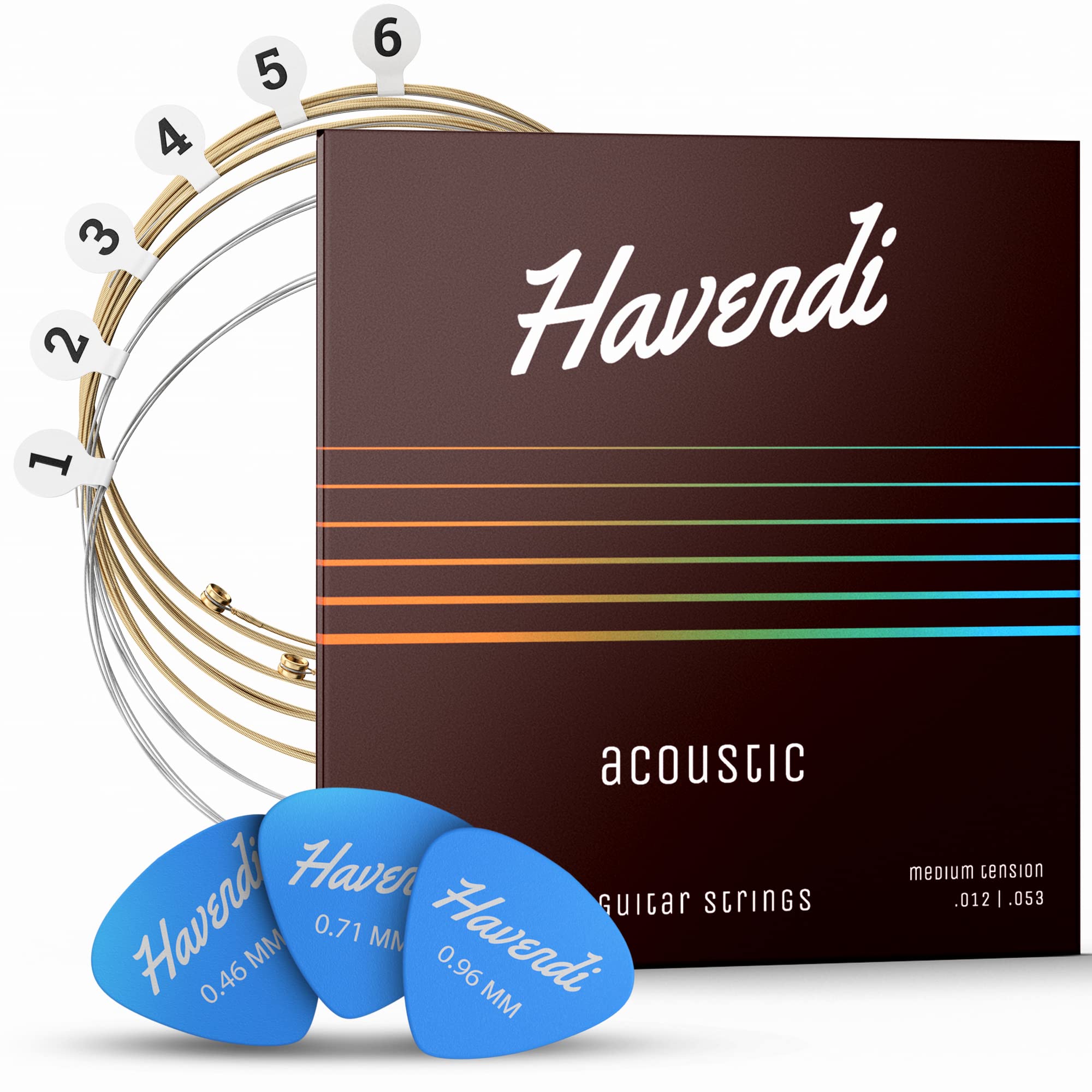 HAVENDI® Guitar Strings I Acoustic guitar strings with Phosphor Bronze Coating I Brilliant Sound Quality I Includes 3 Picks…