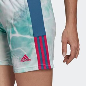 adidas Women's Tiro Shorts, Altered Blue/Mint Rush/White, X-Large