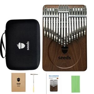 seeds pisces 34 key chromatic kalimba c-tuned | double layer flat board thumb piano instrument | music kalimba gifts idea