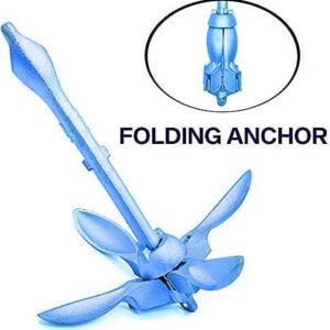 XIALUO Marine Kayak Anchor Kits 3.5 lb Folding Anchor Accessories with 30 ft Rope for Fishing Kayaks, Canoe, Jet Ski, SUP Paddle Board and Small Boats